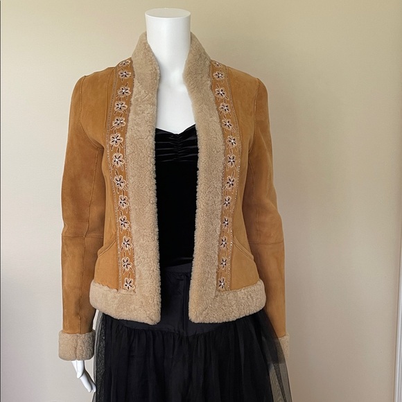 Laundry By Shelli Segal Tan Shearling Coat. Genuine sure. NWT - Picture 1 of 8